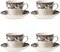 Spode Delamere Collection 7 oz. Teacup and Saucer, Fine Earthenware - Set of 4